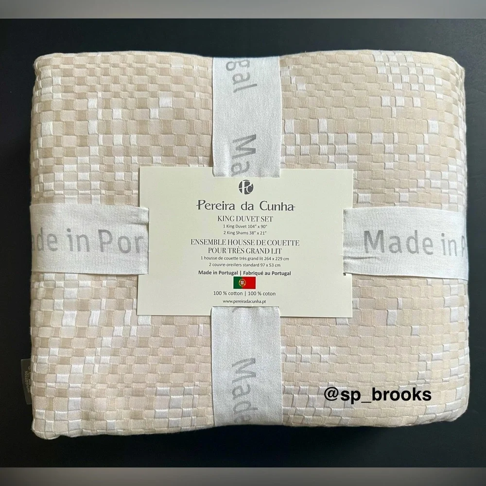 🎁Pereira da Cunha Floral Duvet Set - 3PC King Set - Natural - Made in Portugal